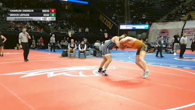 215 Class 3 lbs Quarterfinal - Charles Osdieck, Webster Groves vs Brock Lepage, Helias Catholic