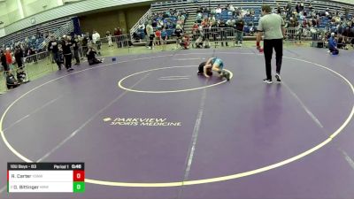 10U Boys - 63 lbs Champ. Round 2 - Reese Carter, Young Guns Nashville Wrestling vs Dawson Bittinger, Michigan Revolution Wrestling Club