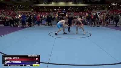 138 lbs Cons. Round 3 - Ashton Weems, OK vs Justin Mikessell, MO