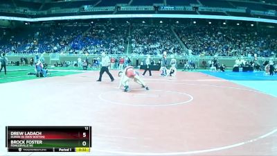 D2-157 lbs Cons. Round 1 - Drew Ladach, Huron HS (New Boston) vs Brock Foster, Fowlerville HS