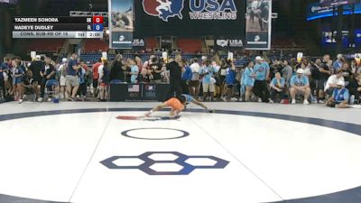 95 lbs Cons. Sub-rd Of 16 - Yazmeen Sonora, Oklahoma vs Nadeye Dudley, Florida