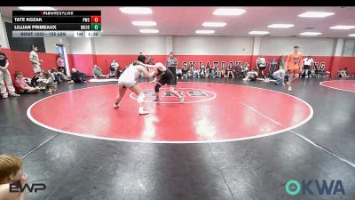 155 lbs Quarterfinal - Tate Kozak, Pawnee Wrestling Club vs Lillian Primeaux, Mojo Grappling Academy