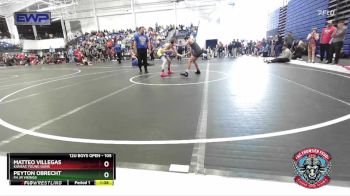 105 lbs Quarterfinal - Matteo Villegas, Kansas Young Guns vs Peyton Obrecht, FH Jr Vikings