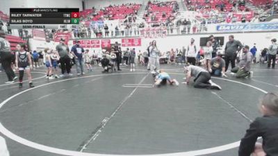 49-52 lbs Semifinal - Riley Tarwater, Team Tulsa Wrestling Club vs Silas Boyd, Harrah Little League Wrestling