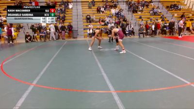 184 lbs Quarterfinal - Deangelo Sardina, Rochester-CTC vs Kash Macumber, Wisconsin-La Crosse