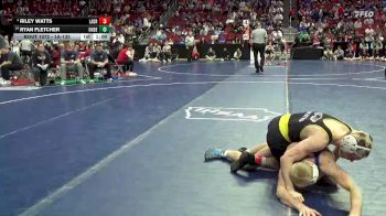 1A-132 lbs Quarterfinal - Ryan Fletcher, Underwood vs Riley Watts, Lawton-Bronson