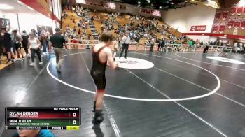 105 lbs 1st Place Match - Ben Jolley, Rocky Mountain Middle School vs Dylan DeBoer, Powell Middle School
