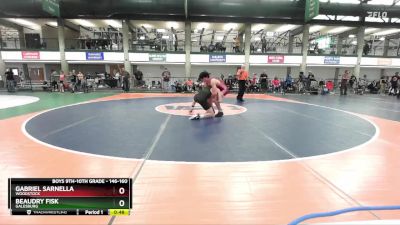 146-160 lbs Cons. Round 2 - Gabriel Sarnella, Woodstock vs Beaudry Fisk, Galesburg