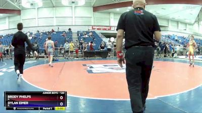120 lbs Quarterfinal - Brody Phelps, IL vs Dylan Eimer, IL