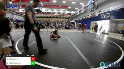 70 lbs Final - Hayden Soloman, Wichita Training Center vs Gage McElfresh, Shelton Wrestling Academy