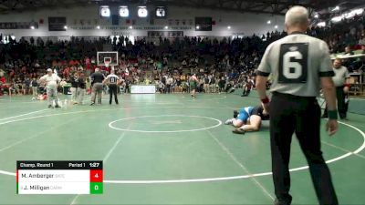 285 lbs Champ. Round 1 - Jack Milligan, Carmel vs Max Amberger, Batesville