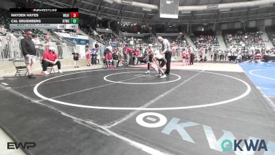 76 lbs Final - Hayden Hayes, Weatherford Youth Wrestling vs Cal Gruenberg, BTWC