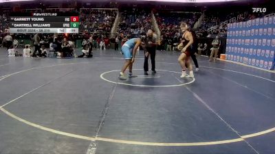 3A 215 lbs Cons. Round 3 - Garrett Young, Franklin High School vs Dantrell Williams, Union Pines