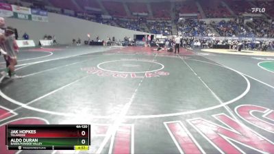 4A-120 lbs Semifinal - Jak Hopkes, Tillamook vs Aldo Duran, Baker/Powder Valley