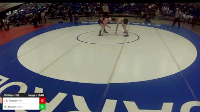 12U Boys - 135 lbs Cons. Round 2 - Ryker Stover, Honey Badgers Wrestling Club vs Braxton Troyer, M3 Wrestling Academy