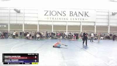 74 lbs Cons. Semi - Mason Hamilton, North Summit Youth Wrestling Club vs Brock Zesiger, Sanderson Wrestling Academy