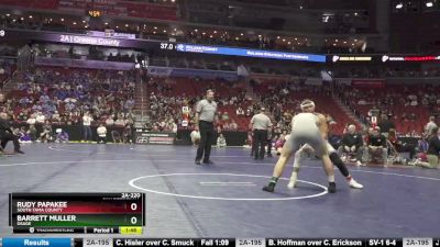 2A-220 lbs Quarterfinal - Rudy Papakee, South Tama County vs Barrett Muller, Osage