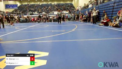 43-46 lbs Rr Rnd 2 - Miles Steiner, Mustang Bronco Wrestling Club vs Baylor Myers, Bridge Creek Youth Wrestling