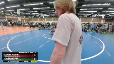 75 lbs Round 4 - Samuel Martin, Waco Wrestling Academy vs Cameron Lizak, Texas Elite Wrestling Club