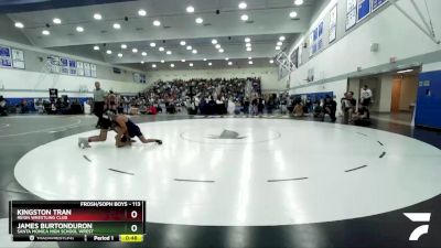 113 lbs Cons. Round 1 - Kingston Tran, Reign Wrestling Club vs James Burtonduron, Santa Monica High School Wrest