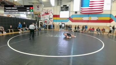 132 lbs Cons. Round 3 - Jacob Stirling, Thunder Basin vs Kaden Kimzey, Central