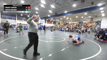 190 lbs Cons. Round 5 - Brody Carson, Fountain Valley vs Devlin Weaver, Huntington Beach