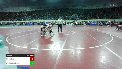 150 lbs Consi Of 32 #2 - Bryan Collins, Tahlequah Middle School vs Mac Barbush, SEO Wrestling Club