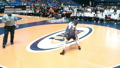 138 lbs Finals (8 Team) - Jeremy Huf, Lombard (Montini) vs Demetrios Carrera, Aurora (Marmion Academy)