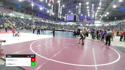 70 lbs Consi Of 4 - Tyrael Evans, Knights Youth Wrestling vs Julian Blea, Brighton WC