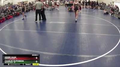 125 lbs Round 3 (6 Team) - Charles Hutchison, Indiana Blue vs Asher Haag, Kansas Rattlers