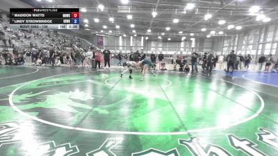 130 lbs 1st Place Match - Madison Watts, Mat Demon Wrestling Club vs Lindy Strowbridge, Reality Sports Wrestling Club