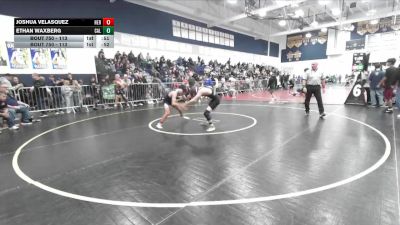 113 lbs Cons. Round 3 - Ethan Waxberg, Calabasas vs Joshua Velasquez, Heritage
