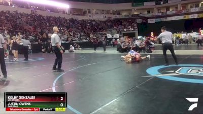 5A 139 lbs 3rd Place Match - Kolby Gonzales, Las Cruces vs Justin Owens, Carlsbad