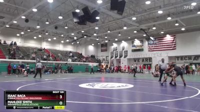 126 lbs Round 3 - Mahleke Smith, Indianapolis Crispus Attucks vs Isaac Baca, Purdue Polytechnic Englewood