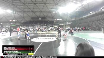 36-39 lbs Semifinal - Karysma Torres, Victory Wrestling-Central WA vs Zella Zorer, Shelton Wrestling Club