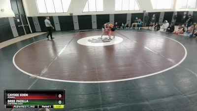 100 lbs Quarterfinal - Bree Padilla, Cheyenne East vs Caydee Eden, Powell