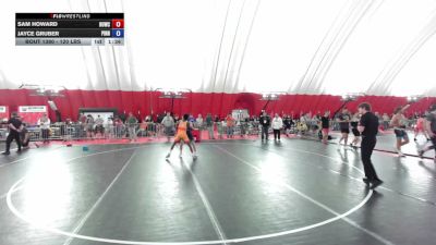 120 lbs Cons. Quarters - Sam Howard, Hurricane WC vs Jayce Gruber, Pinnacle
