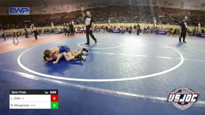 64 lbs Semifinal - Louden Delk, Tuttle Wrestling vs Reed Musgrove, Harrah Little League Wrestling