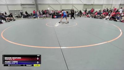 157 lbs Semis & 3rd Wb (16 Team) - Brodie Bedford, Texas Blue vs Mario Carini, California Blue