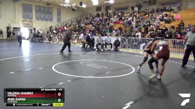 115 lbs Cons. Semi - Rori Rapan, La Quinta vs Valeria Chairez, Fontana