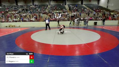 70 lbs 3rd Place - Carson Powers, Teknique Wrestling vs Zeke Rogers, Guerrilla Wrestling Academy