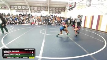 120 lbs Cons. Round 2 - Amaya Williamson, Bloomfield vs Addison Ramirez, Miyamura