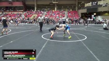 76 lbs Finals (2 Team) - Gunner Killingsworth, Honey Badger Wrestling Club vs Lealani Valdez, Midwest Elite
