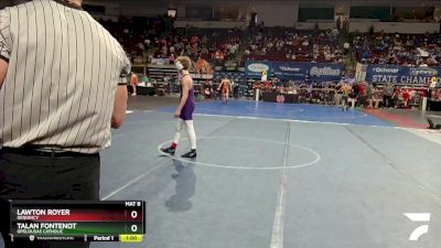 D 3 120 lbs Cons. Round 4 - Lawton Royer, DeQuincy vs Talan Fontenot, Opelousas Catholic