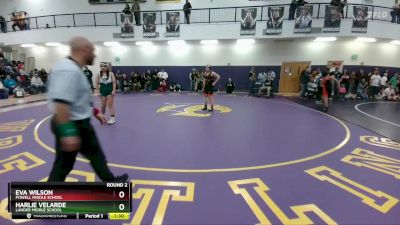 155 lbs Round 2 - Harlie Velarde, Lander Middle School vs Eva Wilson, Powell Middle School