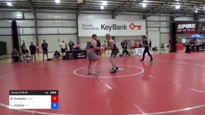 97 kg Consi Of 16 #1 - Blaine Kubasta, Warrior Regional Training Center vs Luke Justice, Hilltopper Wrestling Club