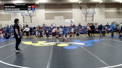 144 lbs Cons. Sub-semis - Kalai Stout, Fighting Squirrels Wrestling Club vs Decker Gillmore, Team Real Life Wrestling