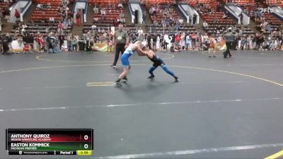 82 lbs Cons. Semi - Easton Kommick, Michigan Premier vs Anthony Quiroz, Region Wrestling Academy