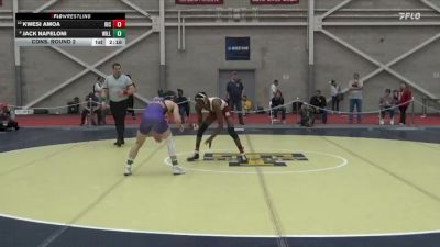 133 lbs Cons. Round 2 - Kwesi Amoa, Rhode Island College vs Jack Napeloni, Williams College