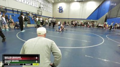 88 lbs Quarterfinal - Daxon Graves, Sky View vs Baylor Bingham, Bear River Wrestling Club